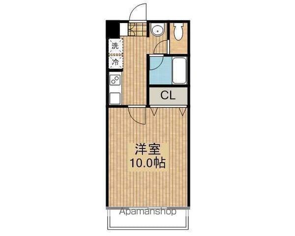 フットマーク(1K/3階)の間取り写真