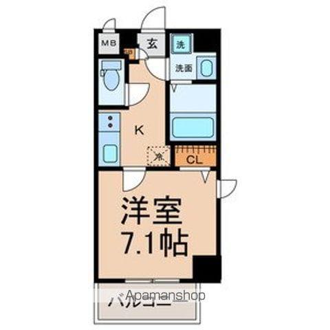 Z・R名駅(1K/8階)の間取り写真