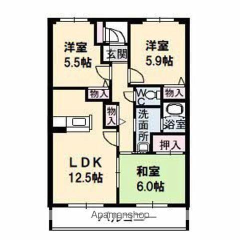 ガーデンシティ大町(3LDK/2階)の間取り写真