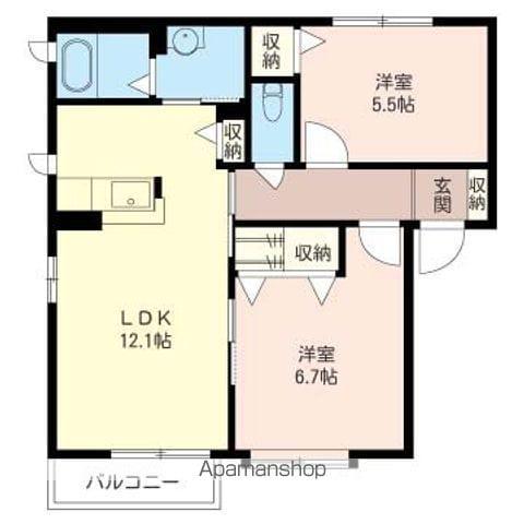 エミネンス(2LDK/1階)の間取り写真