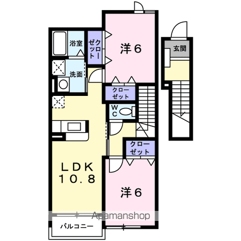 ライブリーフィールドⅢ(2LDK/2階)の間取り写真