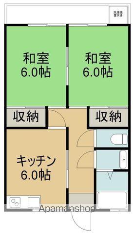 レジデンスはなB(2DK/2階)の間取り写真