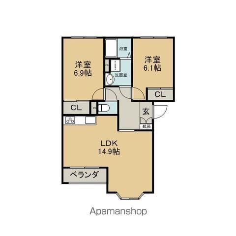 メゾン・コンフォース B(2LDK/2階)の間取り写真