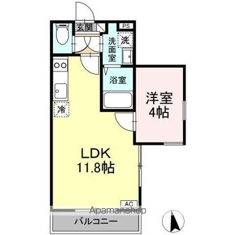 メゾン・ド・リアン(1LDK/3階)の間取り写真