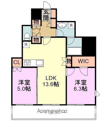 照葉ザ・タワー(2LDK/32階)の間取り写真