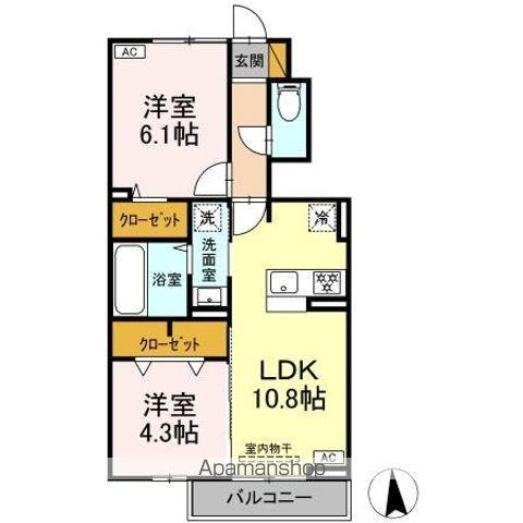 ル・コンフォール(2LDK/1階)の間取り写真