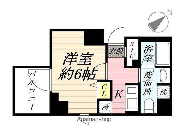 SHOKEN RESIDENCE横浜鶴見Ⅳ(1K/9階)の間取り写真