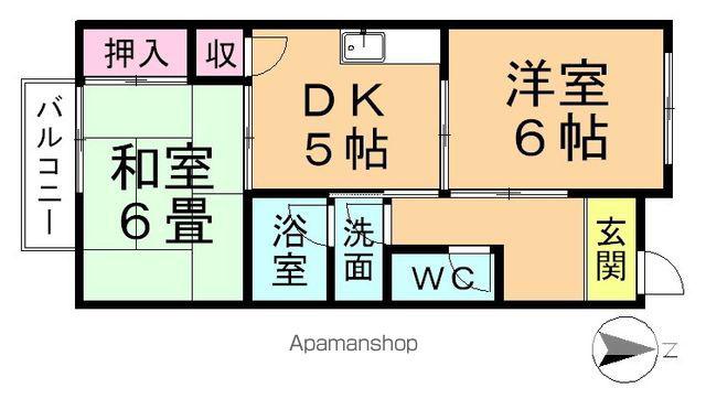 エスポワール大井(2DK/1階)の間取り写真