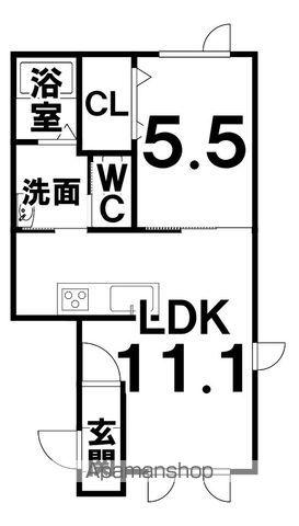 ユーフォリアⅡ(1LDK/1階)の間取り写真