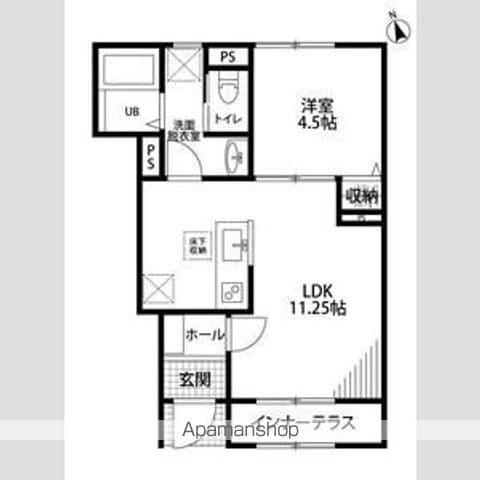 リーブルファイン大治田Ⅲ 1号棟(1LDK/1階)の間取り写真