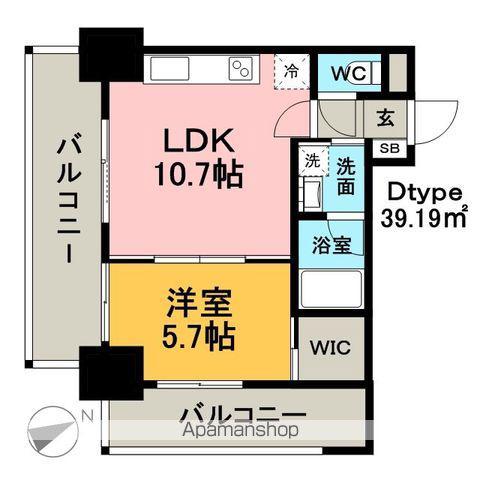 RJRプレシア吉塚駅前(1LDK/8階)の間取り写真