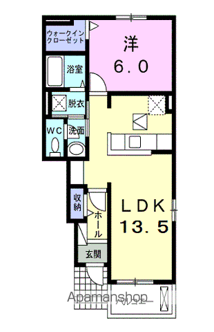 ドリームワークス七番館(1LDK/1階)の間取り写真