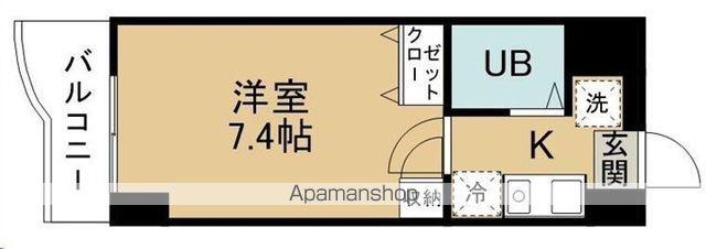 ランドマーク支倉(1K/7階)の間取り写真
