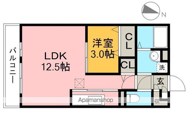レセンテ高埇(1LDK/2階)の間取り写真