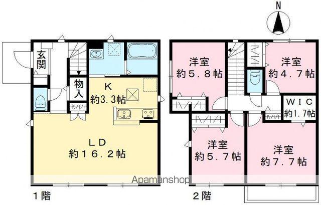 京浜東北・根岸線 北浦和駅 徒歩35分 2階建 築1年(4LDK)の間取り写真