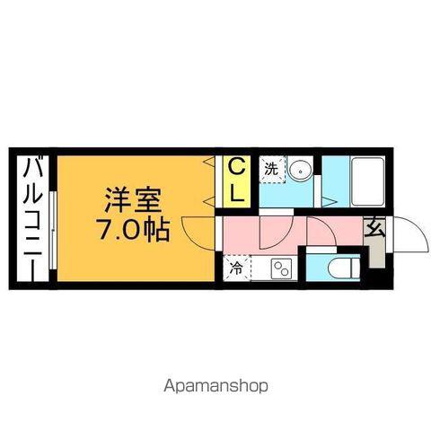 リエラ九工大前(1K/1階)の間取り写真