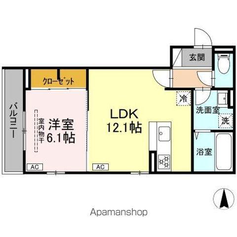 DーROOM小田原2丁目B(1LDK/2階)の間取り写真