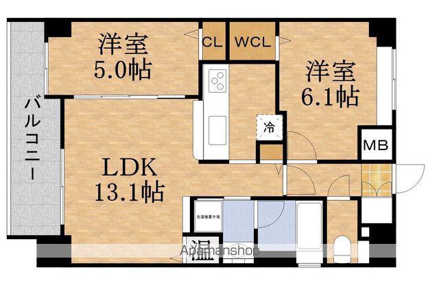 GRAMERCY京橋(2LDK/12階)の間取り写真