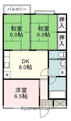 マンション木月B(3DK/2階)の間取り写真