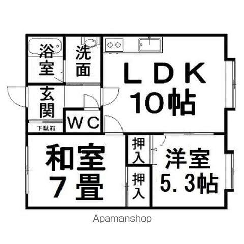 メゾンジョリ(2LDK/1階)の間取り写真