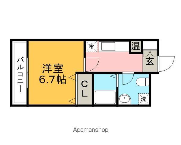 ガーデンヒルズマリア前(1K/1階)の間取り写真
