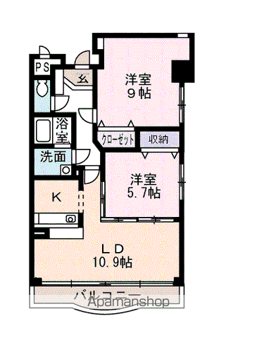フェニックス(2LDK/5階)の間取り写真
