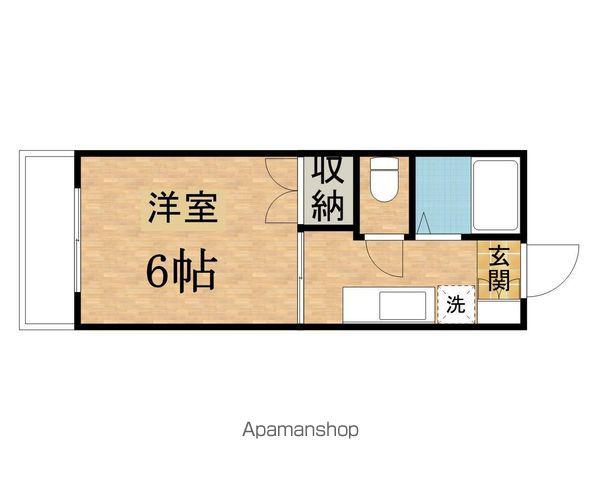 パークフロント(1K/1階)の間取り写真