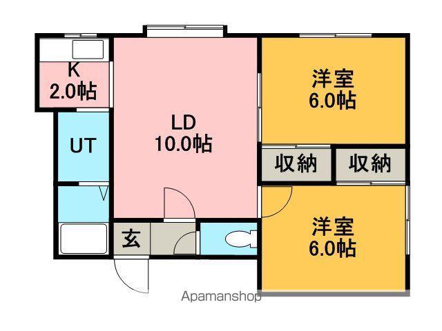 INFINI BONHEUR MIYANOSAWA(2LDK/2階)の間取り写真