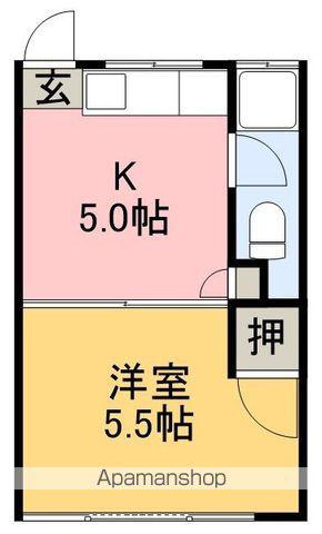 高本マンション(1K/3階)の間取り写真