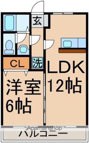 西砂ビレッジ(1LDK/2階)の間取り写真