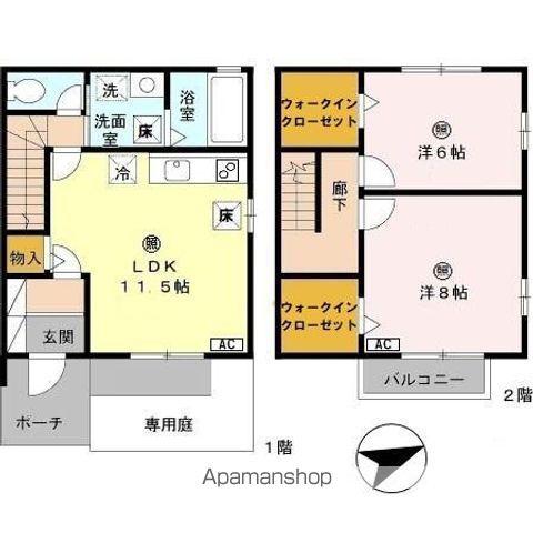 リリエ・コート(2LDK)の間取り写真