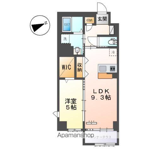 THE BLOSSOM 新栄(1LDK/1階)の間取り写真