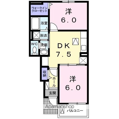 サンアリエッタ Ⅰ(2DK/1階)の間取り写真