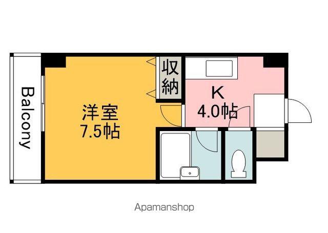 エトワール河地(1K/3階)の間取り写真