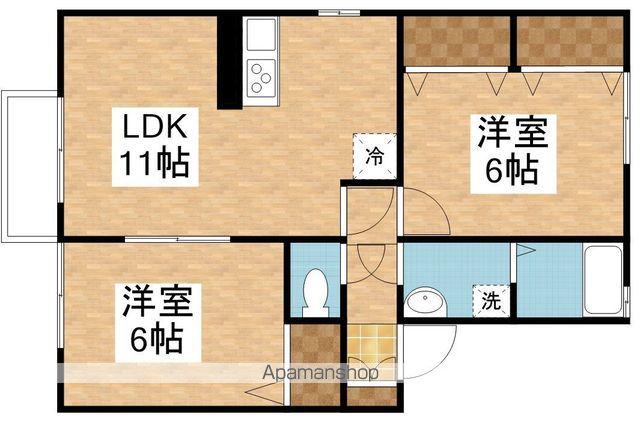 ロイヤルヒルズ(2LDK/2階)の間取り写真