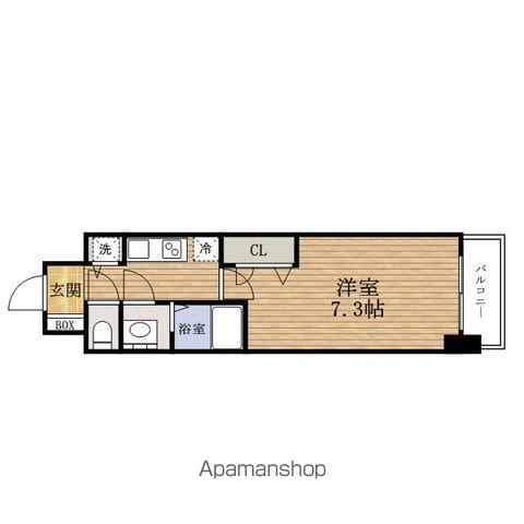 プランドールKITAHAMA(1K/13階)の間取り写真