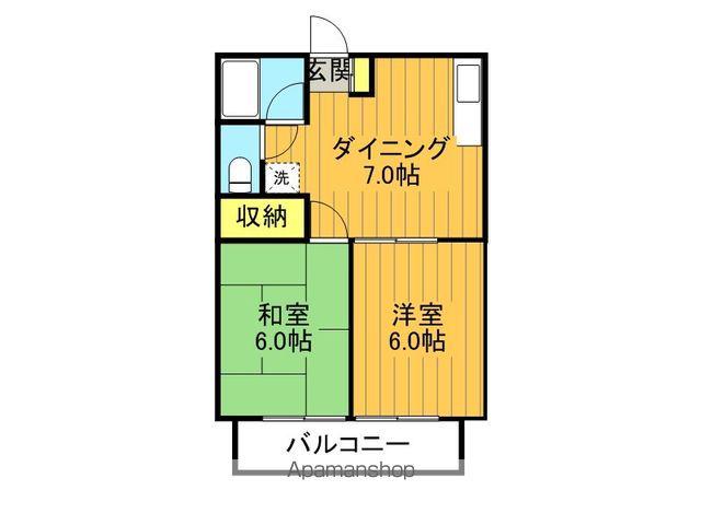 イトーキハイツC棟(2DK/1階)の間取り写真