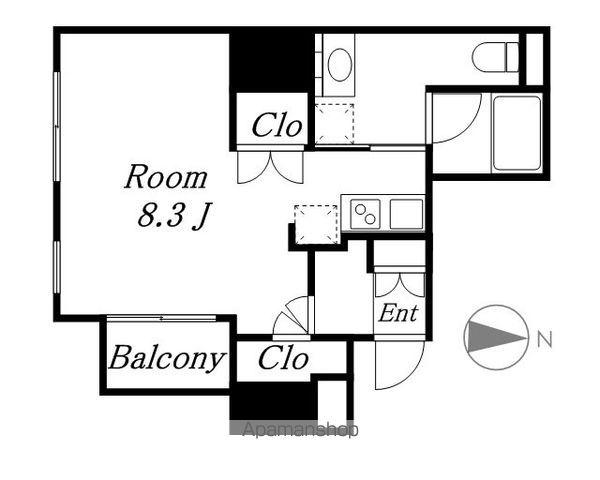 COMFORTささしまライブ(ワンルーム/1階)の間取り写真