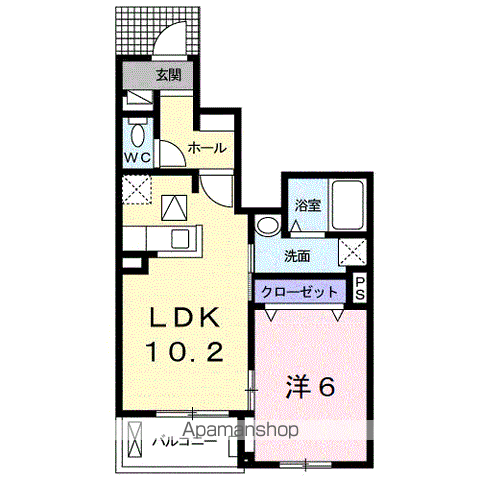 ヴェルソー有本Ⅰ(1LDK/1階)の間取り写真
