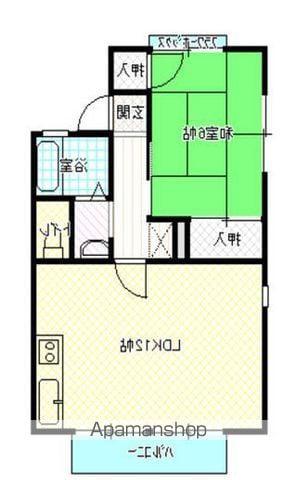 リュミエールA・B(1LDK/2階)の間取り写真