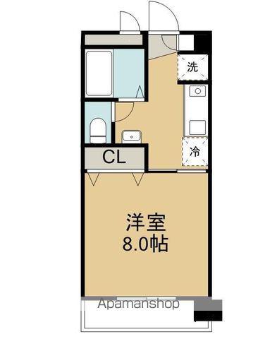 エビスヤパークサイド(1K/6階)の間取り写真