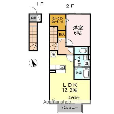 ル・レーヴ(1LDK/2階)の間取り写真
