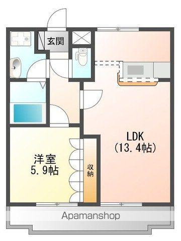 クロノスコート(1LDK/2階)の間取り写真