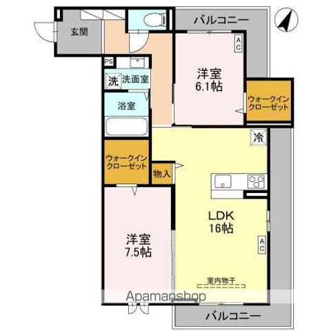 センカIII(2LDK/2階)の間取り写真