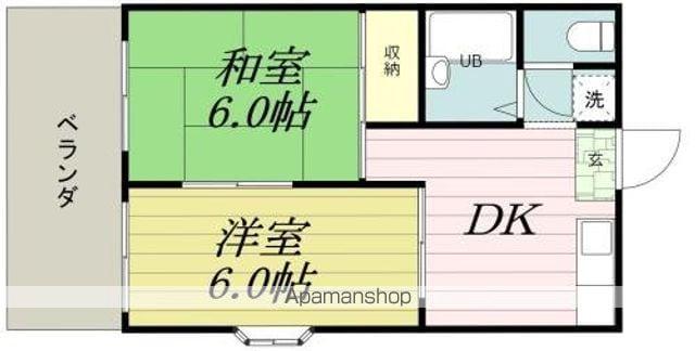 ENSOLEILLE(2DK/3階)の間取り写真