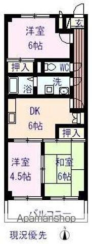 パティオ神島T(3DK/3階)の間取り写真