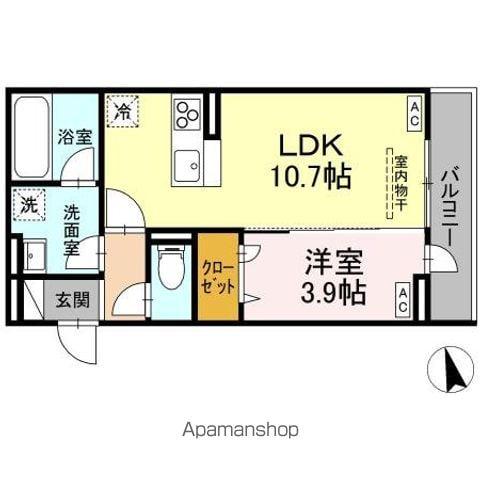 D-RESIDENCE引野(1LDK/1階)の間取り写真