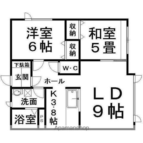 オクテットたなか(2LDK/2階)の間取り写真