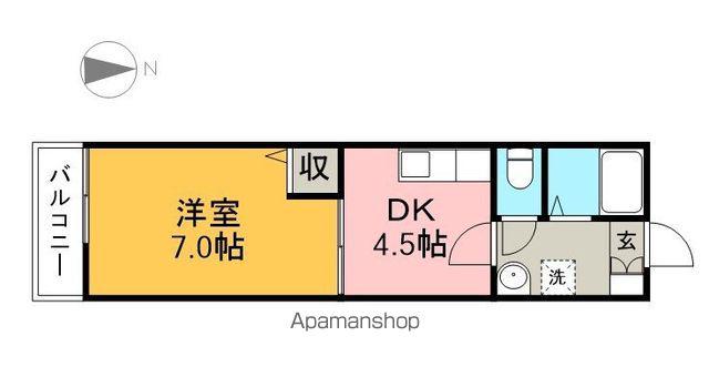 コーポIOROI(1DK/1階)の間取り写真
