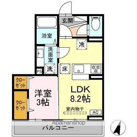 ヴィラクレストVI(1LDK/1階)の間取り写真